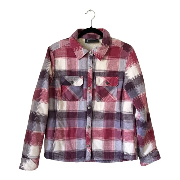 Free Country Jackets & Blazers - Free Country Sherpa-Lined Plaid Shacket - Size Medium